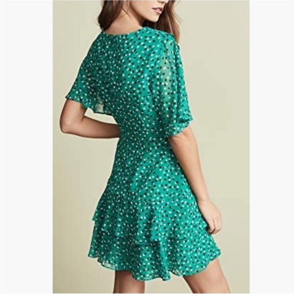 C/MEO Collective Loyalties Green Ruffled Wrap Mini Dress - Picture 3 of 13